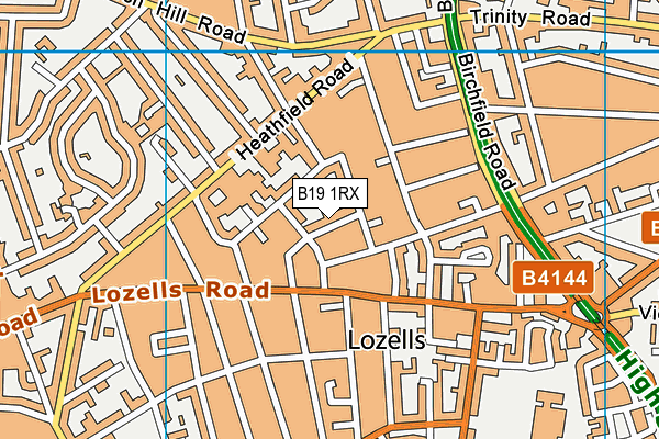 B19 1RX map - OS VectorMap District (Ordnance Survey)