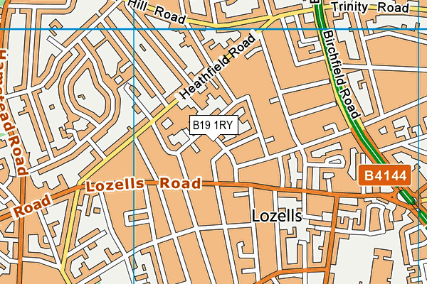 B19 1RY map - OS VectorMap District (Ordnance Survey)