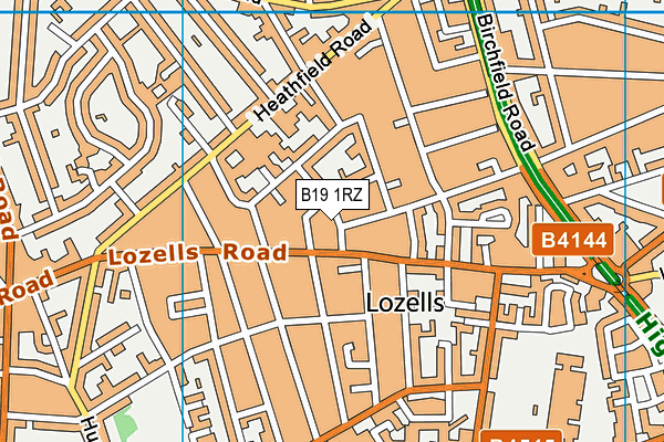 B19 1RZ map - OS VectorMap District (Ordnance Survey)