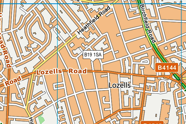 B19 1SA map - OS VectorMap District (Ordnance Survey)