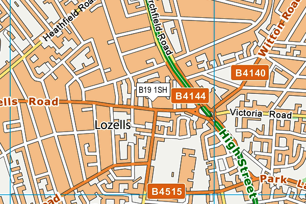 B19 1SH map - OS VectorMap District (Ordnance Survey)