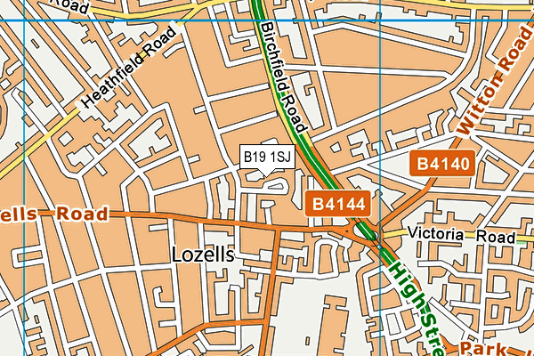 B19 1SJ map - OS VectorMap District (Ordnance Survey)