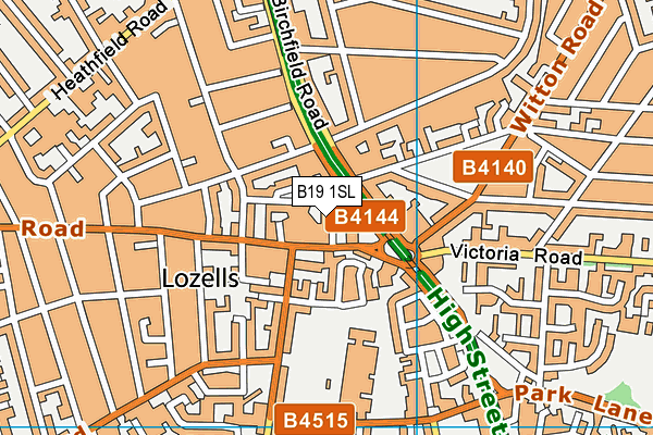 B19 1SL map - OS VectorMap District (Ordnance Survey)