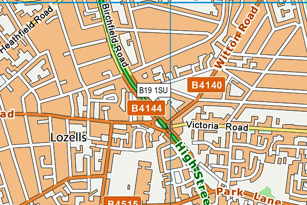 B19 1SU map - OS VectorMap District (Ordnance Survey)