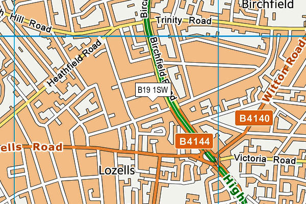 B19 1SW map - OS VectorMap District (Ordnance Survey)