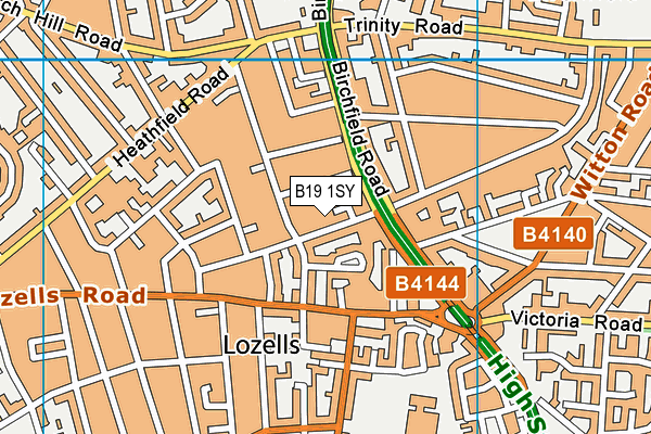 B19 1SY map - OS VectorMap District (Ordnance Survey)