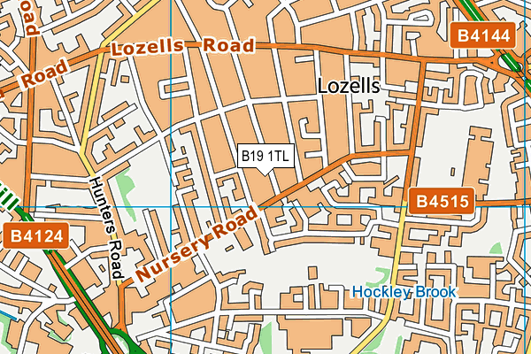 B19 1TL map - OS VectorMap District (Ordnance Survey)