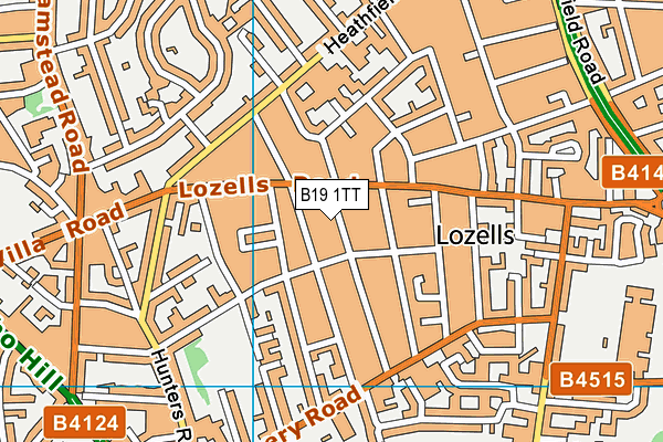 B19 1TT map - OS VectorMap District (Ordnance Survey)