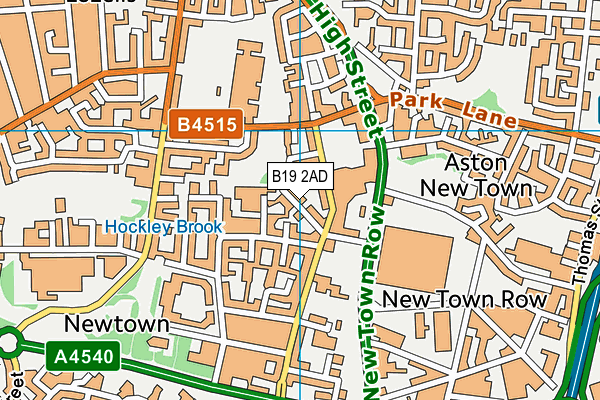 B19 2AD map - OS VectorMap District (Ordnance Survey)