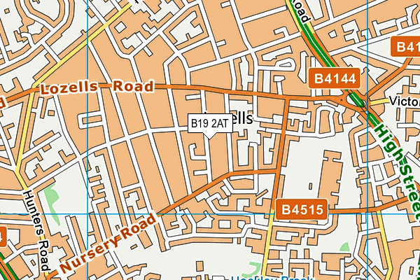 B19 2AT map - OS VectorMap District (Ordnance Survey)