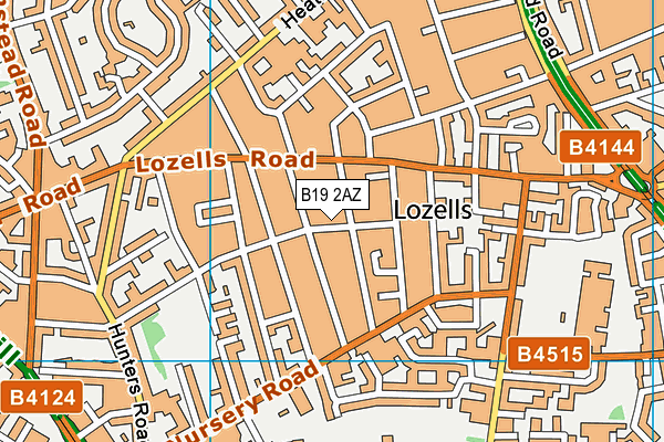 B19 2AZ map - OS VectorMap District (Ordnance Survey)