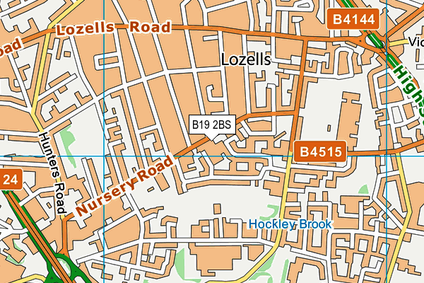 B19 2BS map - OS VectorMap District (Ordnance Survey)