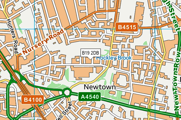 B19 2DB map - OS VectorMap District (Ordnance Survey)