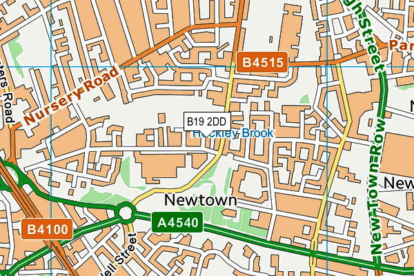 B19 2DD map - OS VectorMap District (Ordnance Survey)