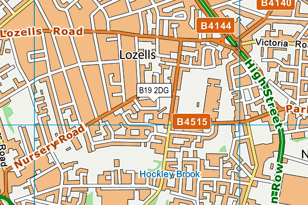 B19 2DG map - OS VectorMap District (Ordnance Survey)