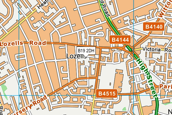 B19 2DH map - OS VectorMap District (Ordnance Survey)