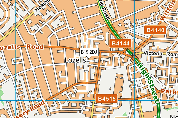 B19 2DJ map - OS VectorMap District (Ordnance Survey)