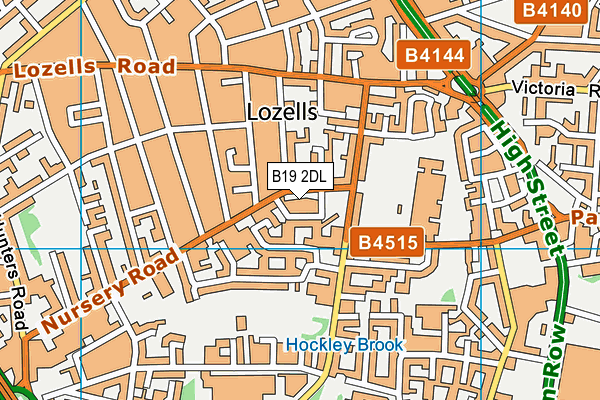 B19 2DL map - OS VectorMap District (Ordnance Survey)