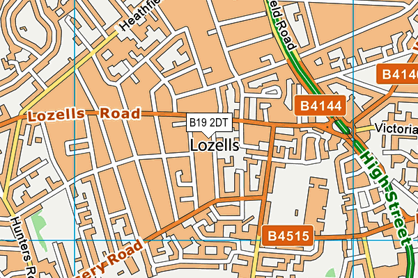 B19 2DT map - OS VectorMap District (Ordnance Survey)