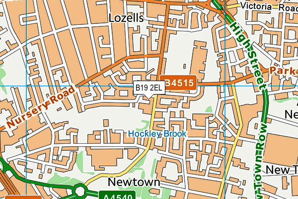 B19 2EL map - OS VectorMap District (Ordnance Survey)