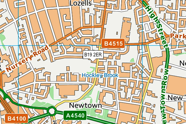 B19 2ER map - OS VectorMap District (Ordnance Survey)
