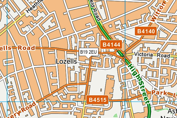 B19 2EU map - OS VectorMap District (Ordnance Survey)