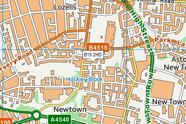 B19 2HD map - OS VectorMap District (Ordnance Survey)