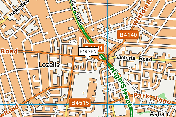 B19 2HN map - OS VectorMap District (Ordnance Survey)