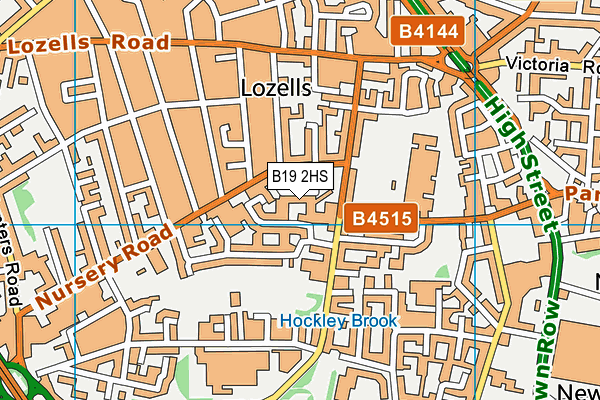 B19 2HS map - OS VectorMap District (Ordnance Survey)