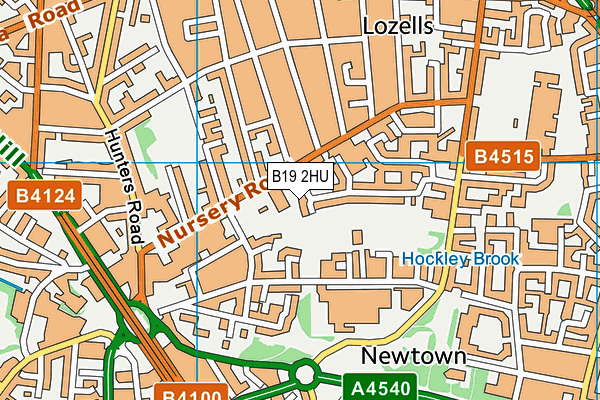 B19 2HU map - OS VectorMap District (Ordnance Survey)