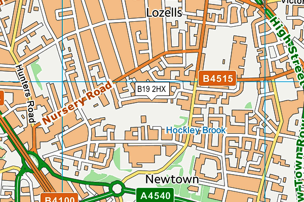 B19 2HX map - OS VectorMap District (Ordnance Survey)