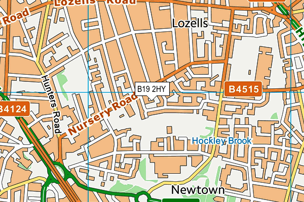 B19 2HY map - OS VectorMap District (Ordnance Survey)