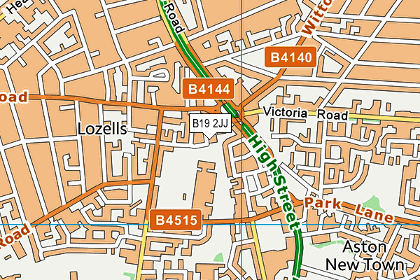 B19 2JJ map - OS VectorMap District (Ordnance Survey)