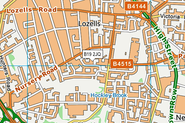 B19 2JQ map - OS VectorMap District (Ordnance Survey)