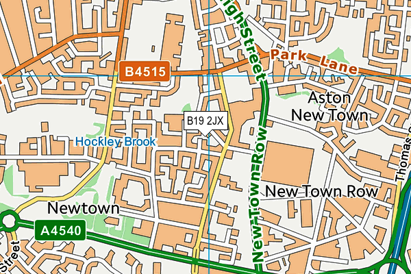 B19 2JX map - OS VectorMap District (Ordnance Survey)