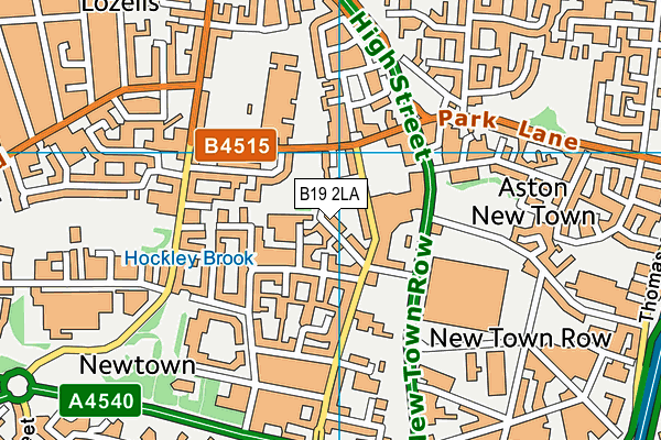 B19 2LA map - OS VectorMap District (Ordnance Survey)