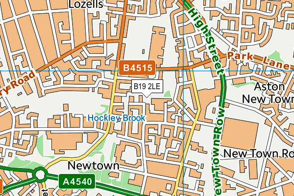 B19 2LE map - OS VectorMap District (Ordnance Survey)