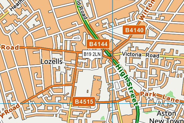 B19 2LN map - OS VectorMap District (Ordnance Survey)