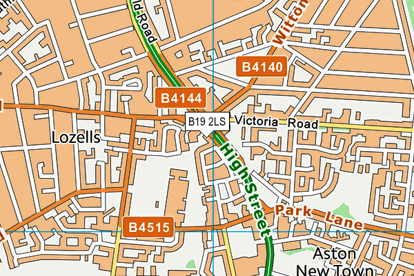 B19 2LS map - OS VectorMap District (Ordnance Survey)