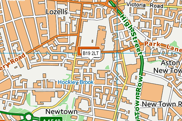 B19 2LT map - OS VectorMap District (Ordnance Survey)