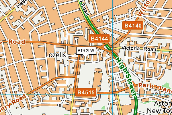 B19 2LW map - OS VectorMap District (Ordnance Survey)