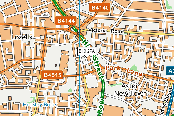 B19 2PA map - OS VectorMap District (Ordnance Survey)