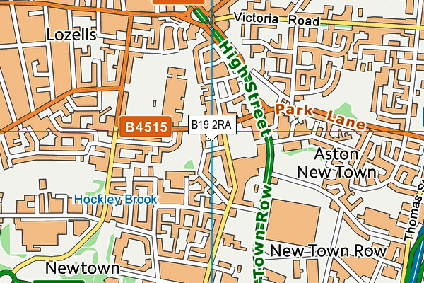 B19 2RA map - OS VectorMap District (Ordnance Survey)