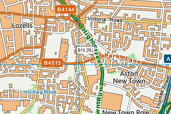 B19 2RJ map - OS VectorMap District (Ordnance Survey)