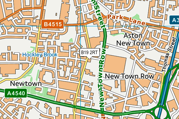 B19 2RT map - OS VectorMap District (Ordnance Survey)