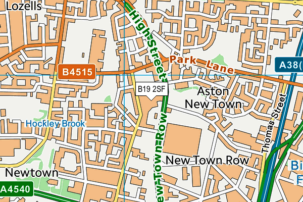 B19 2SF map - OS VectorMap District (Ordnance Survey)