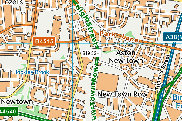 B19 2SH map - OS VectorMap District (Ordnance Survey)