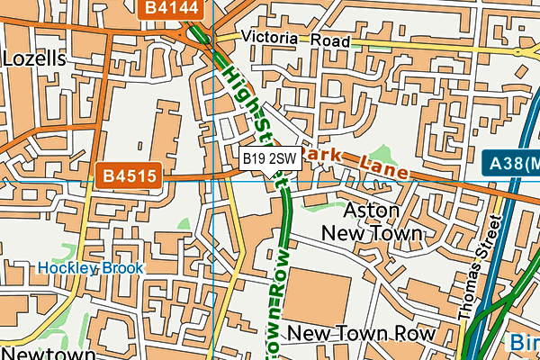 Newtown Wellbeing Centre (Closed) map (B19 2SW) - OS VectorMap District (Ordnance Survey)