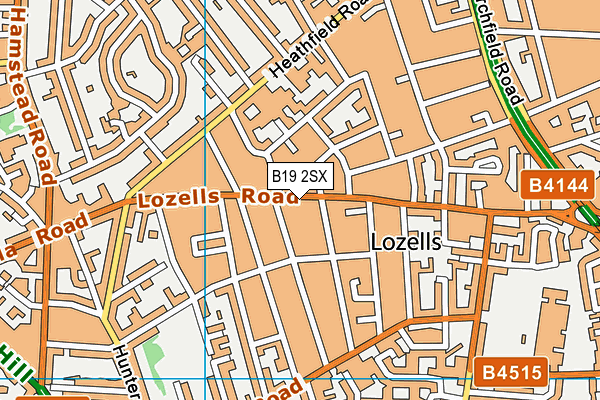 B19 2SX map - OS VectorMap District (Ordnance Survey)