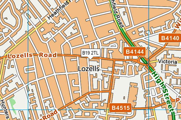 B19 2TL map - OS VectorMap District (Ordnance Survey)